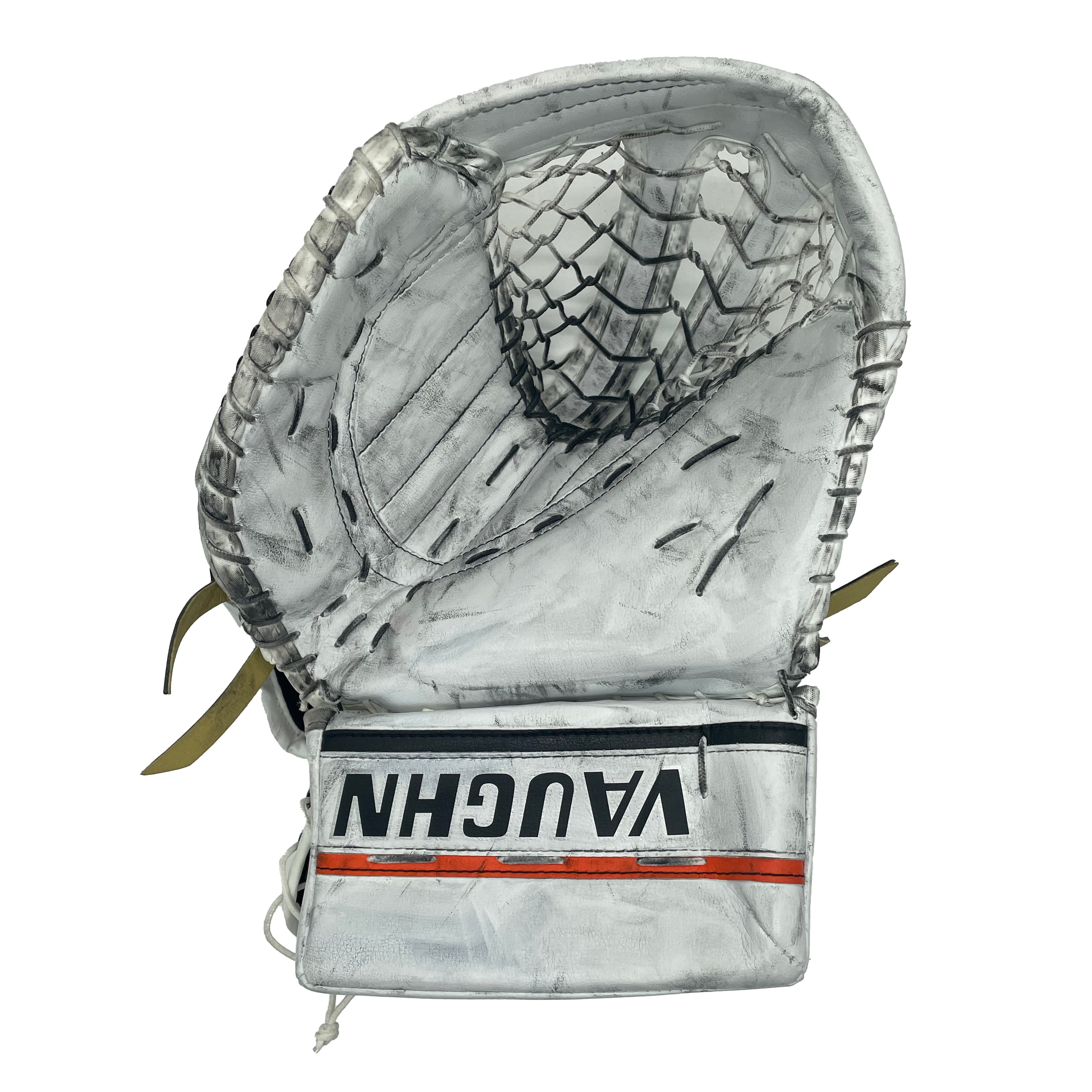 Vaughn V6 2000 Pro - Gant de gardien droitier Pro Stock d'occasion (blanc/orange)